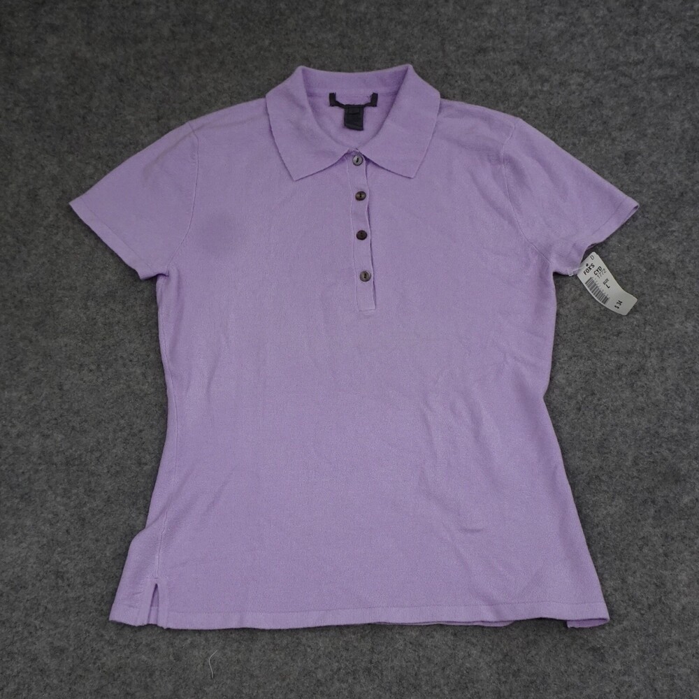 Fox Polo Shirt Womens Large L Purple Short Sleeve Preppy Comfort Australia
